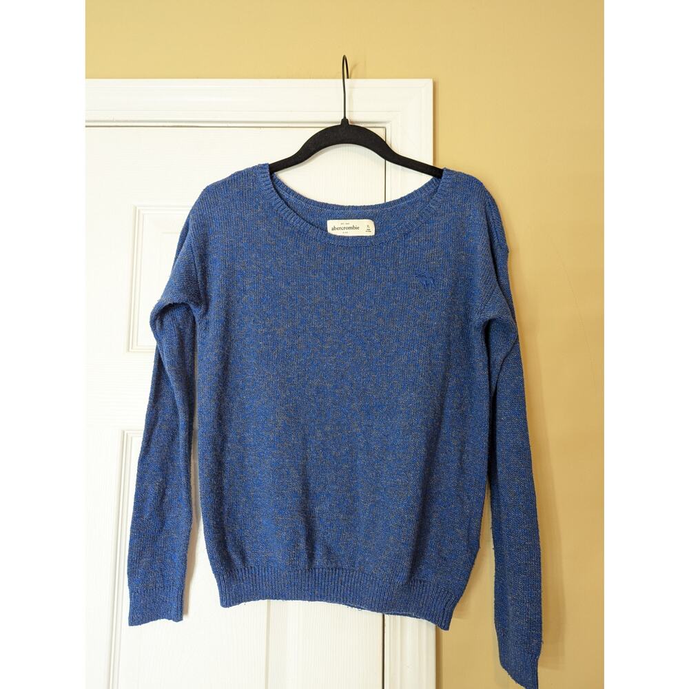 Abercrombie Kids Crewneck Knit Sweater Size XL Blue Preppy Cozy Layering